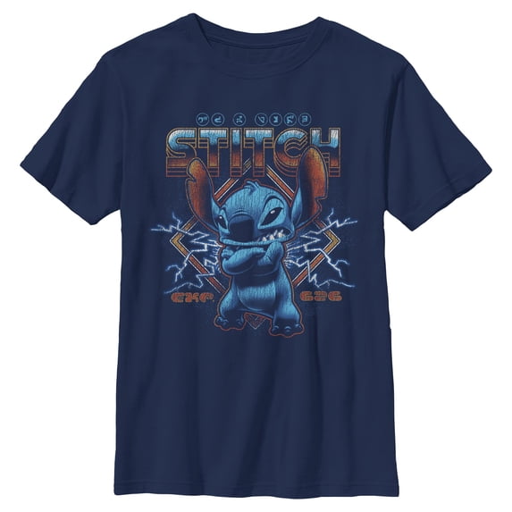Boys Lilo & Stitch 80s Rocker Stitch T Shirt