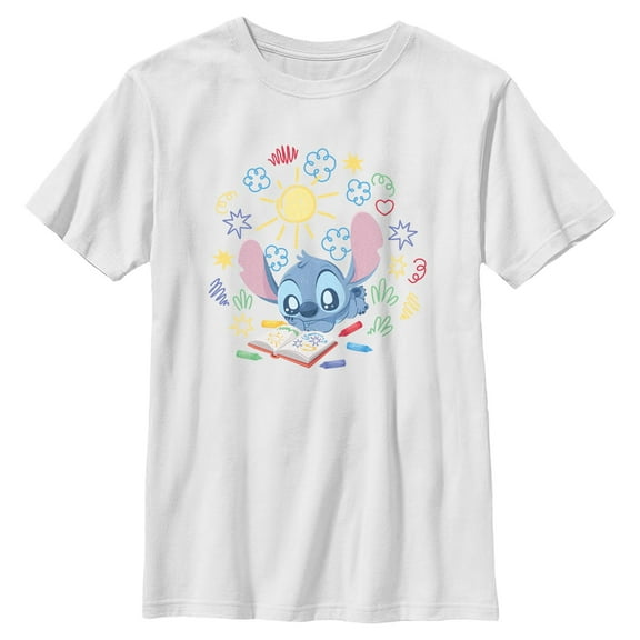 Boys Lilo & Stitch Alien Drawing T Shirt