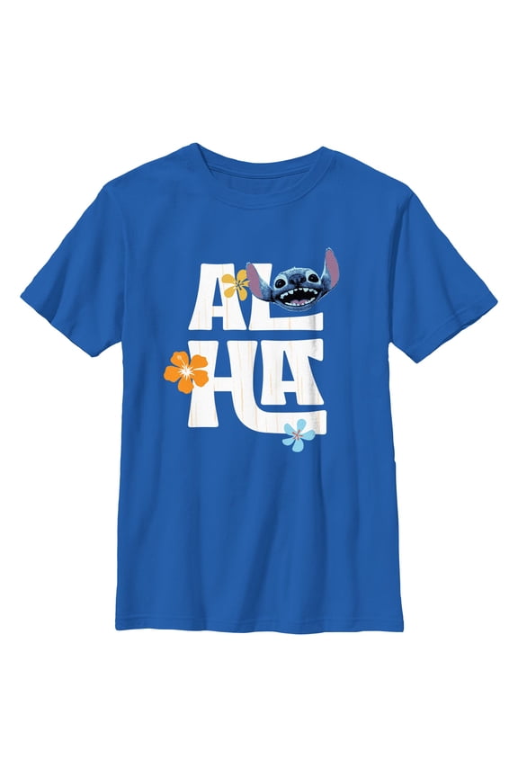 Boys Lilo & Stitch Aloha Flowers T Shirt