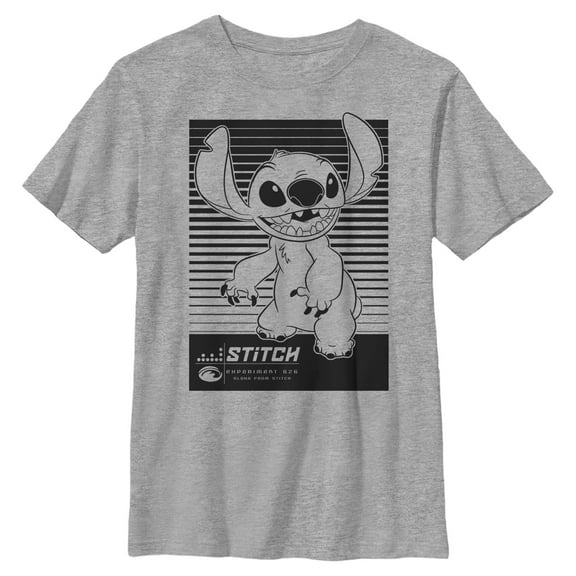Boys Lilo & Stitch Black and White Tonal T Shirt