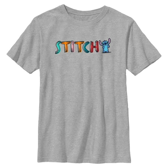 Boys Lilo & Stitch Colorful Name and Pose T Shirt
