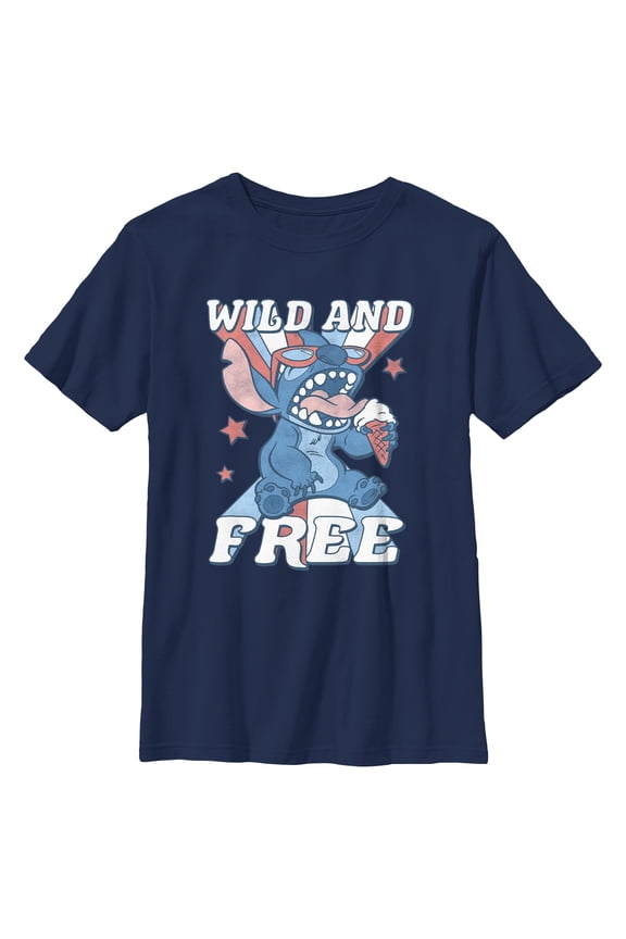 Boys Lilo & Stitch Fourth of July Wild and Free T Shirt