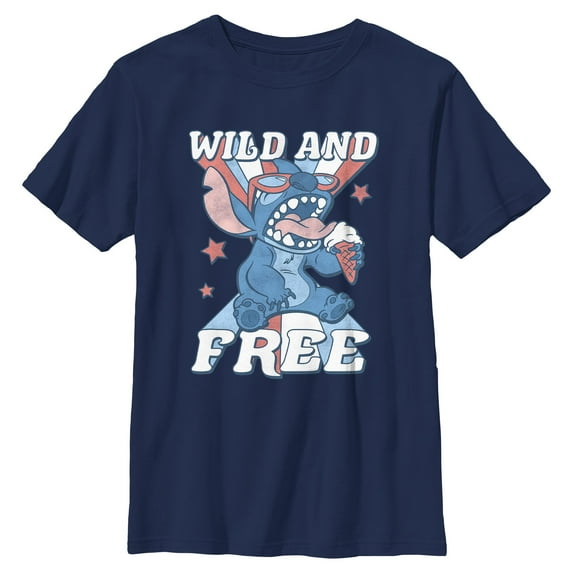 Boys Lilo & Stitch Fourth of July Wild and Free T Shirt