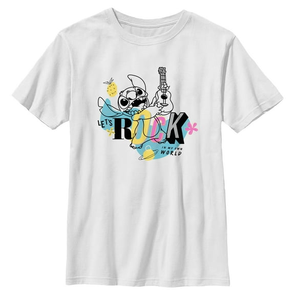 Boys Lilo & Stitch Let's Rock In My Own World T Shirt