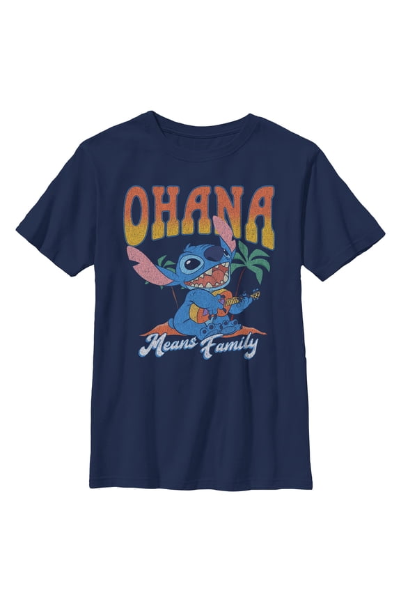 Boys Lilo & Stitch Ohana Guitar T Shirt