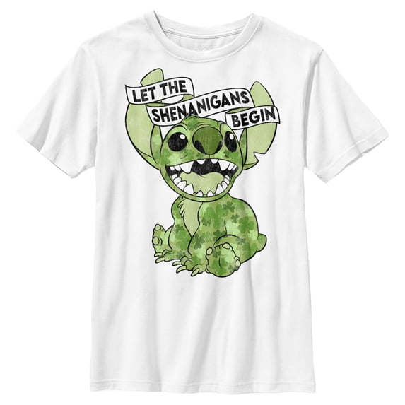 Boys Lilo & Stitch St. Patrick's Day Stitch Let the Shenanigans Begin T Shirt