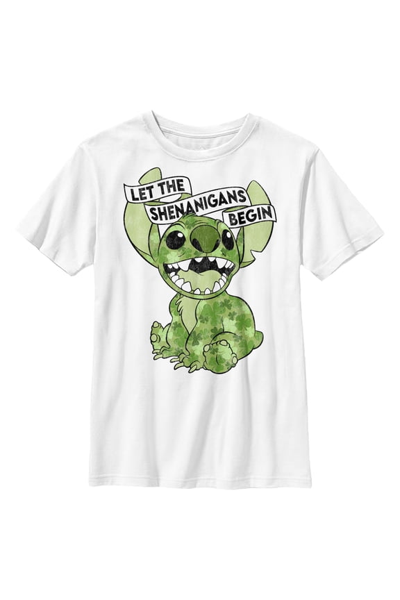 Boys Lilo & Stitch St. Patrick's Day Stitch Let the Shenanigans Begin T Shirt