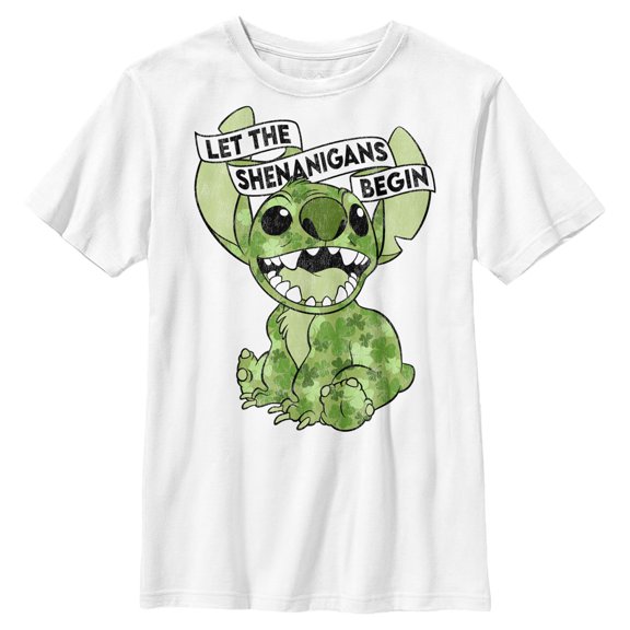 Boys Lilo & Stitch St. Patrick's Day Stitch Let the Shenanigans Begin T Shirt