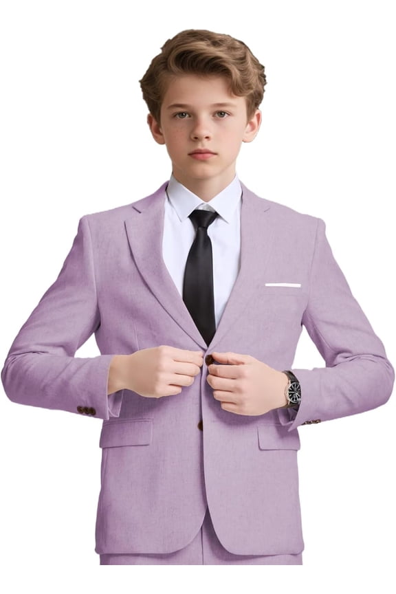 Boys' Linen Blazer- Lightweight Summer Blazer - Slim Fit Formal and Casual (Toddler to Teen Sizes: 2T-20)