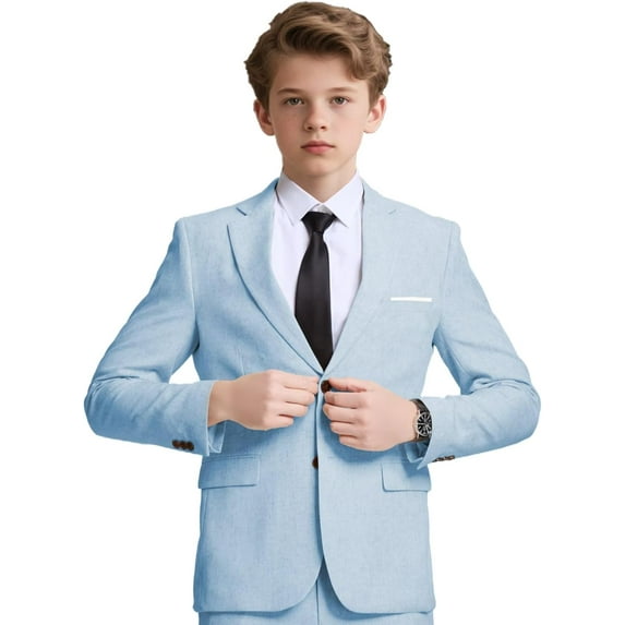Boys' Linen Blazer- Lightweight Summer Blazer - Slim Fit Formal and Casual (Toddler to Teen Sizes: 2T-20)
