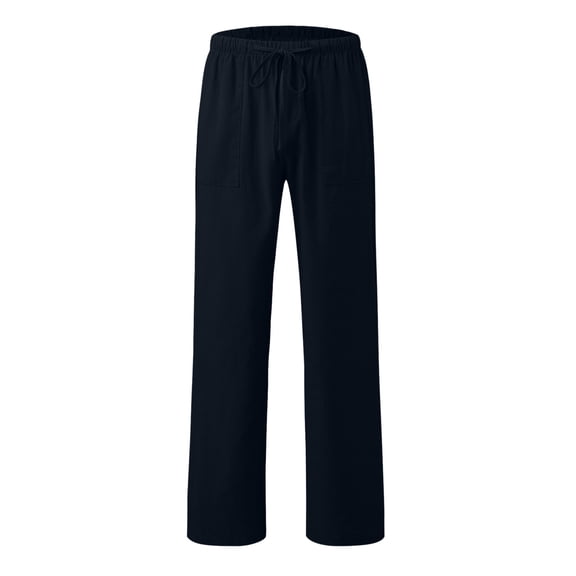 Boys Linen Pants - Boys Girls Straight Leg Pants Summer Beach Pants Casual Loose Fit with Elastic Waist Drawstring