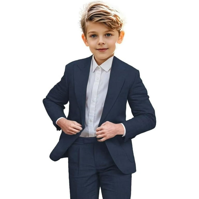 Boys Linen Suit Piece Casual Suits for Toddler Boys Kids Summer