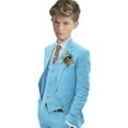 thumbnail image 1 of Boys Linen Suit Boys Tuxedo Slim Fit 3 Piece Summer Suit Kids Linen Suit Jacket Vest Pant, 1 of 5
