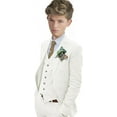 thumbnail image 1 of Boys Linen Suit Boys Tuxedo Slim Fit 3 Piece Summer Suit Kids Linen Suit Jacket Vest Pant, 1 of 5