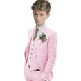 thumbnail image 1 of Boys Linen Suit Boys Tuxedo Slim Fit 3 Piece Summer Suit Kids Linen Suit Jacket Vest Pant, 1 of 5