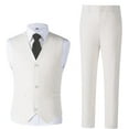 thumbnail image 1 of Boys Linen Suit Set 4-Piece for Wedding & Summer  Adjustable Formal Wear with Shirt, Vest, Pants + necktie, 1 of 7