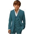 thumbnail image 1 of Boys Linen Suit Slim Fit 3 Piece Summer Beach Linen Suit for Boys Formal Wedding Outfit Jacket Vest and Pants, 1 of 11