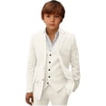 thumbnail image 1 of Boys Linen Suit Slim Fit 3 Piece Summer Beach Linen Suit for Boys Formal Wedding Outfit Jacket Vest and Pants, 1 of 11