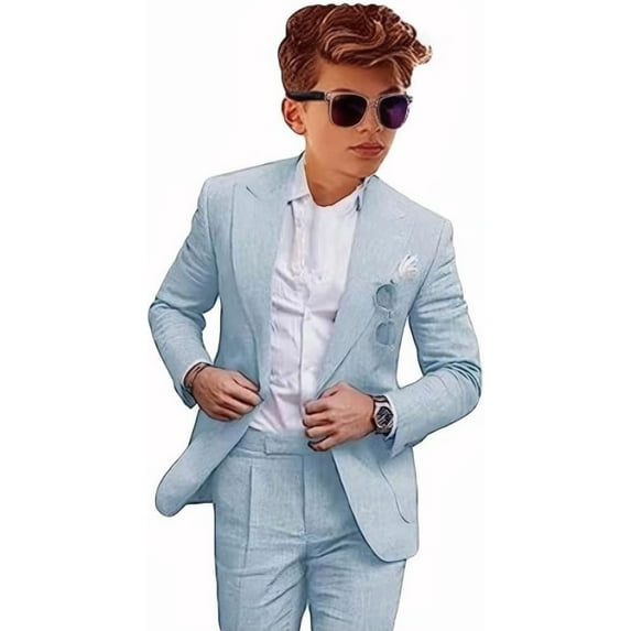 Boys Linen Suit for Wedding 2 PC Kids Linen Suit for Summer Boys Formal Suit Ring Bearer Outfit