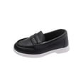 thumbnail image 1 of Boys Loafer Shoes Round Toe Slip on Soft Sole Comfort Casual Dress School Walking Loafers for Toddler Little Big Kids Black 30, 1 of 9