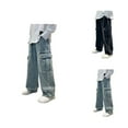 thumbnail image 1 of Boys Long Pants Boys' Fashion Boys Loose Fit Jeans Oversized Straight Leg Denim Overalls Wide Leg Baggy Pants Casual Wear Spring Fashion Comfortable Durable Stretchable Streetwear, 1 of 10