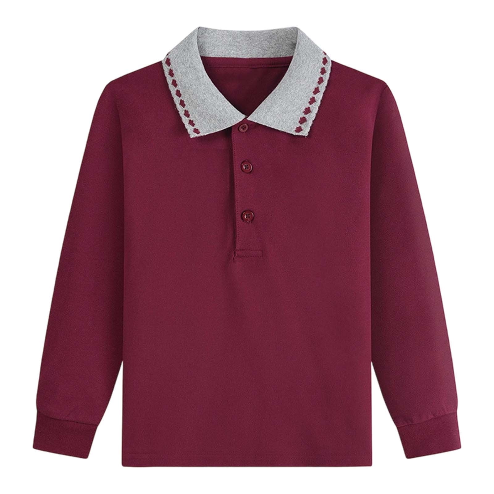 Boys Long Sleeve Button Shirt Boys Tops Size 16 Kids Dressy Collared ...