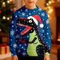 thumbnail image 1 of Boys Long Sleeve Crewneck Print Sweatshirt Soft Lined Thermal Pullover Top For Kids Winter Holiday Casual Wear, 1 of 4