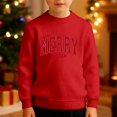 thumbnail image 1 of Boys Long Sleeve Crewneck Print Sweatshirt Soft Lined Thermal Pullover Top For Kids Winter Holiday Casual Wear, 1 of 4
