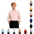 thumbnail image 1 of Boys' Long Sleeve Dress Shirt Casual & Formal Kids Button Down with Pocket Size 10-11 Years, 1 of 8
