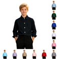 thumbnail image 1 of Boys' Long Sleeve Dress Shirt Casual & Formal Kids Button Down with Pocket Size 10-11 Years, 1 of 8