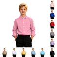 thumbnail image 1 of Boys' Long Sleeve Dress Shirt Casual & Formal Kids Button Down with Pocket Size 15-16 Years, 1 of 8
