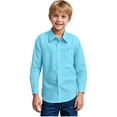 thumbnail image 1 of Boys Long Sleeve Dress Shirts Classic Collared Button Down Shirt 5-14 Year, 1 of 9