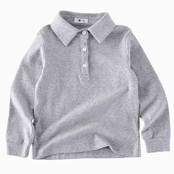 Boys Long Sleeve Dress Shirts Pure Cotton Button Down Shirt Plaid Shirt For Kids 6-12 Months 12-24 Months 2t 3t 4t 5t 6t 7t 8t 9t Children Grey 12-18 Months