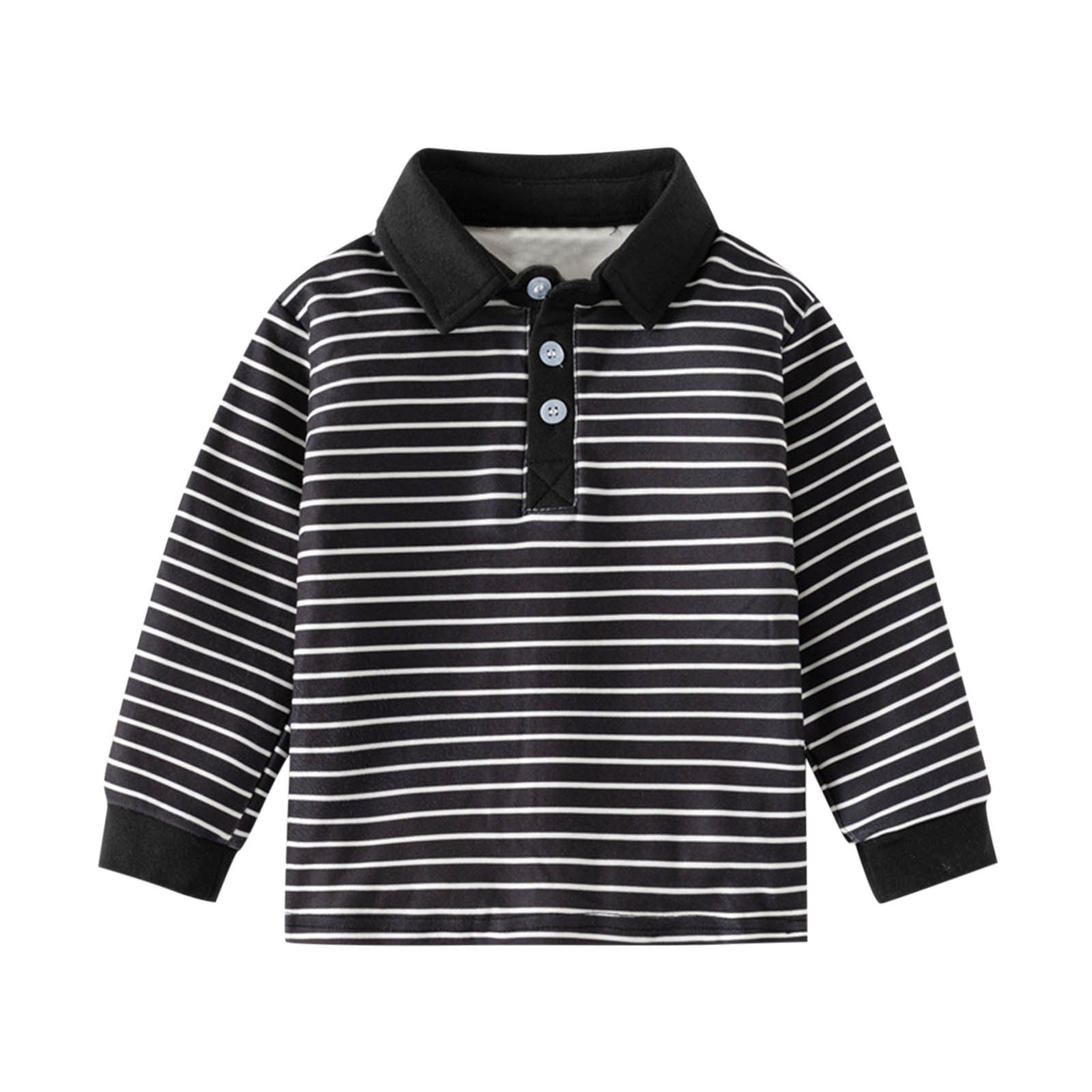 Boys Long Sleeve Henley Rubgy Shirts Collared Golf Dress Striped Tops ...