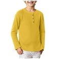thumbnail image 1 of Boys Long Sleeve Henley Shirts Boys Long Sleeve Shirts Boys' Long Sleeve Thermal Henley Shirt 4-5 Years Gold, 1 of 4