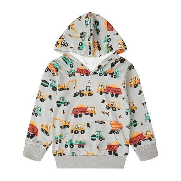 Boys Long Sleeve Hooded Sweatshirt With Cartoon Print Pullover Kids Ful Graphic Pullover Hoodie