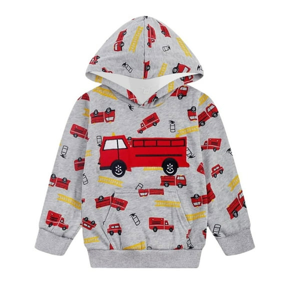 Boys Long Sleeve Hooded Sweatshirt With Cartoon Print Pullover Kids Ful Graphic Pullover Hoodie