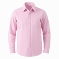 thumbnail image 1 of Boys Long Sleeve Oxford Button Down Shirt Striped Collar School Uniform Formal Dress Shirts Classic Regular Fit Preppy Tops, 1 of 5