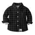 thumbnail image 1 of Boys' Long Sleeve Oxford Dress Shirts Kids and Toddlers Casual Button Up Collared Shirt Blouses for 6M-8T, 2-3 Years Black, 1 of 7