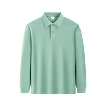 Boys Long Sleeve Pique Polo, School Uniform 6-10 Years, Comfortable, Button Closure​ Mint Green 140