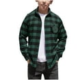 thumbnail image 1 of Boys Long Sleeve Plaid Shirt Kids Button Down Shirts Lightweight Classic Collared Blouse with Pocket for 5-14 Years, 1 of 5