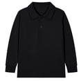 thumbnail image 1 of Boys Long Sleeve Polo Shirts School Uniform Dress Shirt Size 2-14 Years Black, 1 of 3