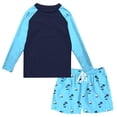 thumbnail image 1 of Lanbubble Boys Long Sleeve Rash Guard Swimsuit Kids 2-Pieces Bathing Suits Set, 1 of 6