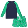 thumbnail image 1 of Lanbubble Boys Long Sleeve Rash Guard Swimsuit Kids 2-Pieces Bathing Suits Set, 1 of 6