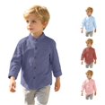 thumbnail image 1 of Boys Long Sleeve Shirts Classic Collared Button Down Fashion Uniform Shirts School Clothes Size 3-4 Years, 1 of 8