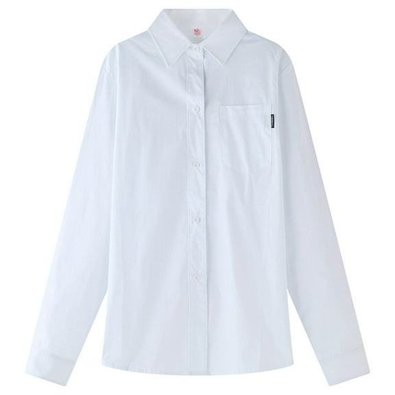 Boys Long Sleeve Shirts Formal Button Down White Top Classic Boys Shirts for School Soft Kids Clothes for Daily Wear Boys Tops for Gentle Style