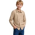 thumbnail image 1 of Boys' Long Sleeve Solid Button-Down Collared Oxford Shirt with Chest Pocket 5- 14 Years, 1 of 9