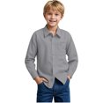 thumbnail image 1 of Boys' Long Sleeve Solid Button-Down Collared Oxford Shirt with Chest Pocket 5- 14 Years, 1 of 9