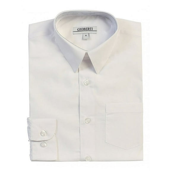 Boys Long Sleeve Solid Dress Shirt