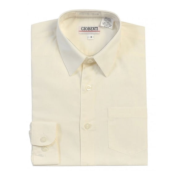 Boys Long Sleeve Solid Dress Shirt